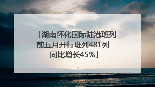 湖南怀化国际陆港班列前五月开行班列481列 同比增长45%