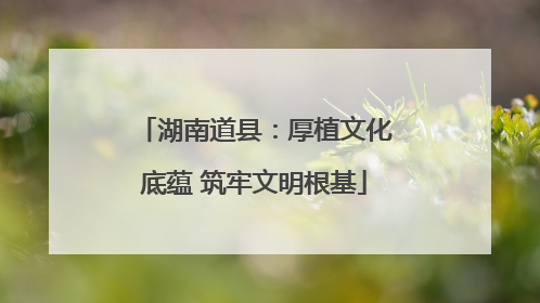湖南道县：厚植文化底蕴 筑牢文明根基