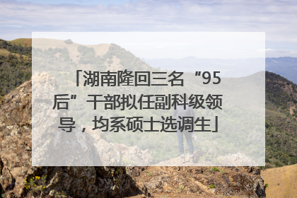 湖南隆回三名“95后”干部拟任副科级领导，均系硕士选调生