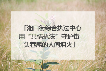 湘口街综合执法中心用“共情执法”守护街头巷尾的人间烟火