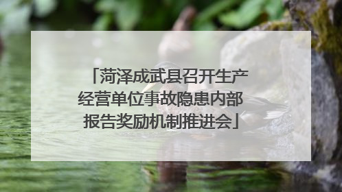 菏泽成武县召开生产经营单位事故隐患内部报告奖励机制推进会
