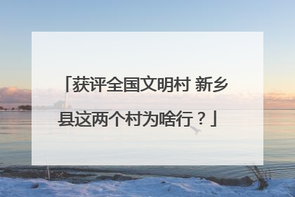 获评全国文明村 新乡县这两个村为啥行？