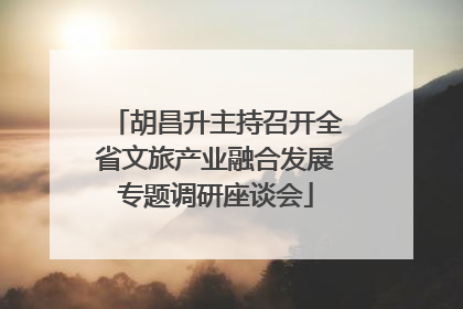 胡昌升主持召开全省文旅产业融合发展专题调研座谈会