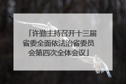 许勤主持召开十三届省委全面依法治省委员会第四次全体会议