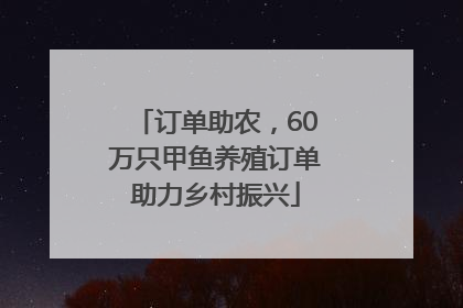 订单助农，60万只甲鱼养殖订单助力乡村振兴