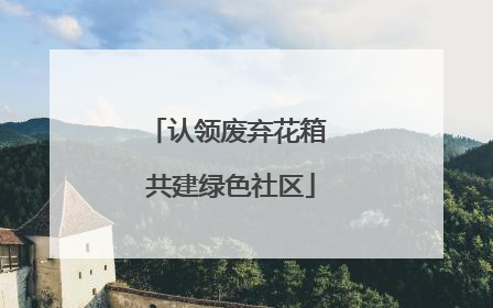认领废弃花箱 共建绿色社区