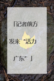 记者前方发来“活力广东”
