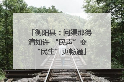 衡阳县：问渠那得清如许 “民声”变“民生”更畅通