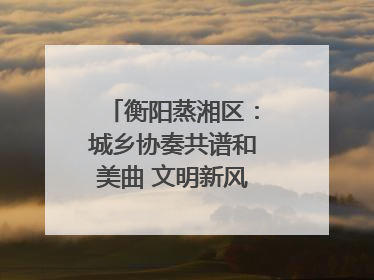 衡阳蒸湘区：城乡协奏共谱和美曲 文明新风劲拂蒸湘地