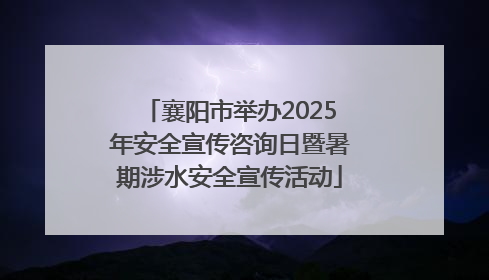 襄阳市举办2025年安全宣传咨询日暨暑期涉水安全宣传活动