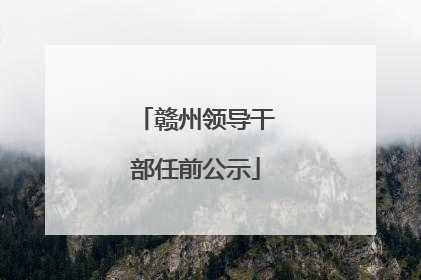赣州领导干部任前公示