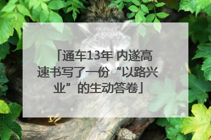通车13年 内遂高速书写了一份“以路兴业”的生动答卷