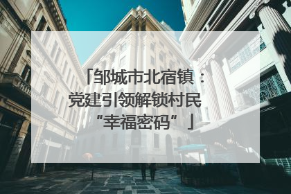 邹城市北宿镇：党建引领解锁村民“幸福密码”