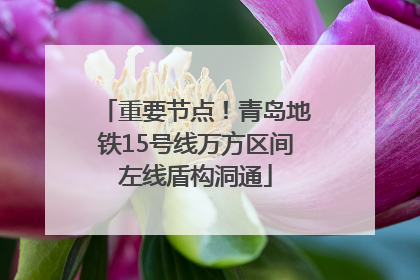重要节点！青岛地铁15号线万方区间左线盾构洞通