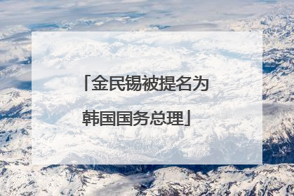 金民锡被提名为韩国国务总理