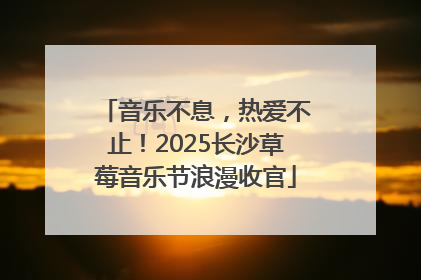 音乐不息，热爱不止！2025长沙草莓音乐节浪漫收官