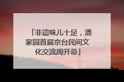 非遗味儿十足，潘家园首届京台民间文化交流周开幕