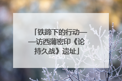 铁蹄下的行动——访西蒲密印《论持久战》遗址