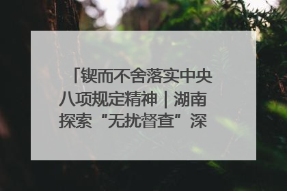 锲而不舍落实中央八项规定精神｜湖南探索“无扰督查”深化基层减负