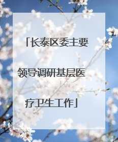 长泰区委主要领导调研基层医疗卫生工作