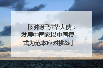 阿根廷驻华大使：发展中国家以中国模式为范本应对挑战