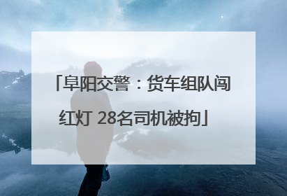 阜阳交警：货车组队闯红灯 28名司机被拘
