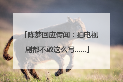 陈梦回应传闻：拍电视剧都不敢这么写……