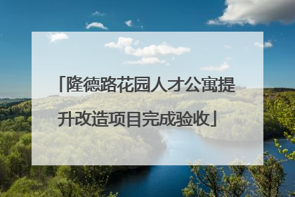 隆德路花园人才公寓提升改造项目完成验收