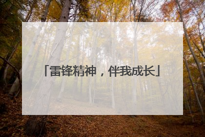 雷锋精神，伴我成长