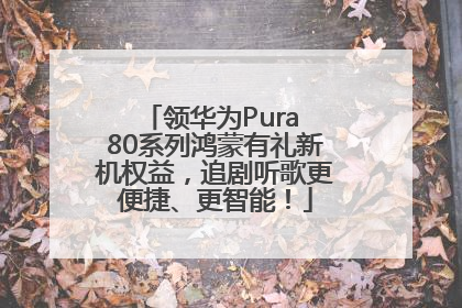 领华为Pura 80系列鸿蒙有礼新机权益，追剧听歌更便捷、更智能！