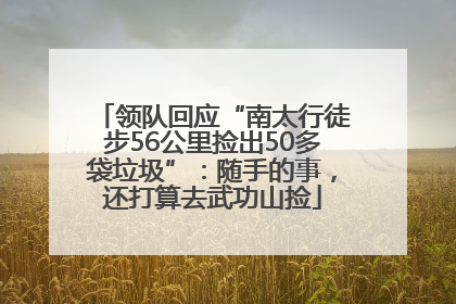 领队回应“南太行徒步56公里捡出50多袋垃圾”：随手的事，还打算去武功山捡