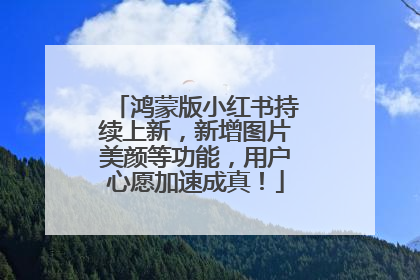 鸿蒙版小红书持续上新，新增图片美颜等功能，用户心愿加速成真！