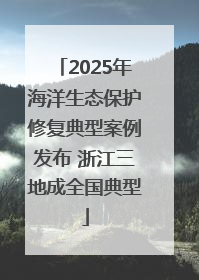 2025年海洋生态保护修复典型案例发布 浙江三地成全国典型