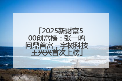 2025新财富500创富榜：张一鸣问鼎首富，宇树科技王兴兴首次上榜