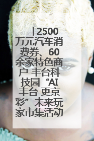 2500万元汽车消费券、60余家特色商户 丰台科技园“AI丰台 更京彩”未来玩家市集活动正式开幕